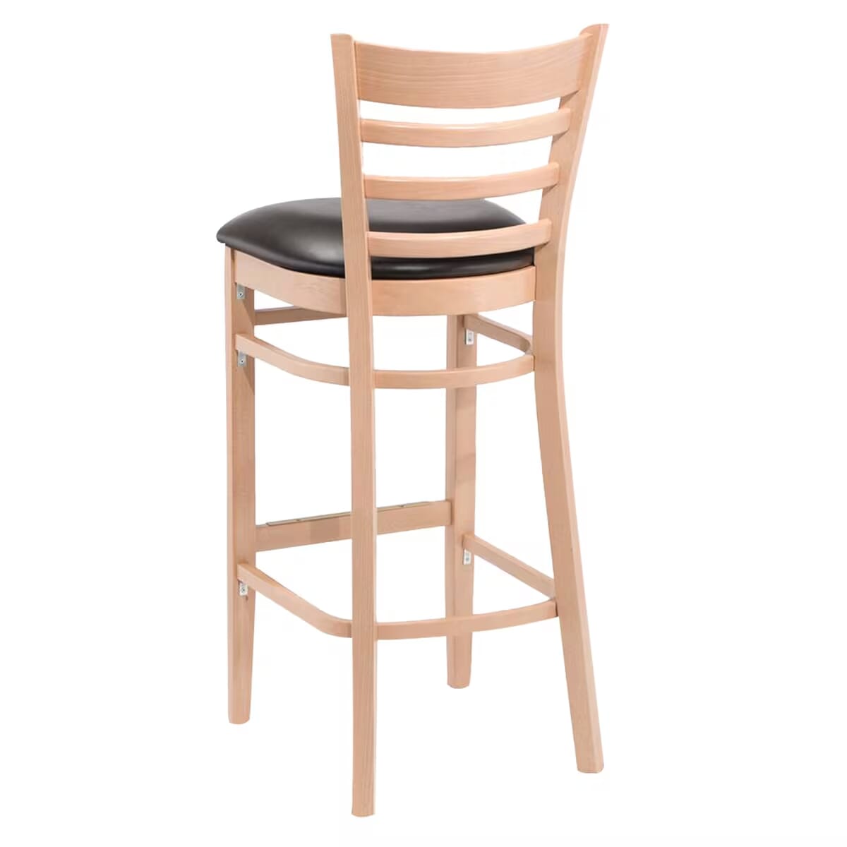 Gladiator Natural Wood Ladderback Bar Stool with Choice of 3 Stock Vinyl Seats