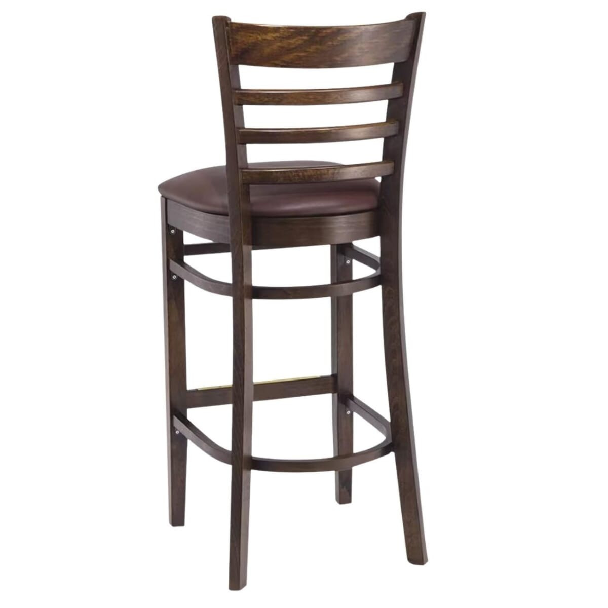 Gladiator Walnut Wood Ladderback Bar Stool with Choice of 3 Stock Vinyl Seats