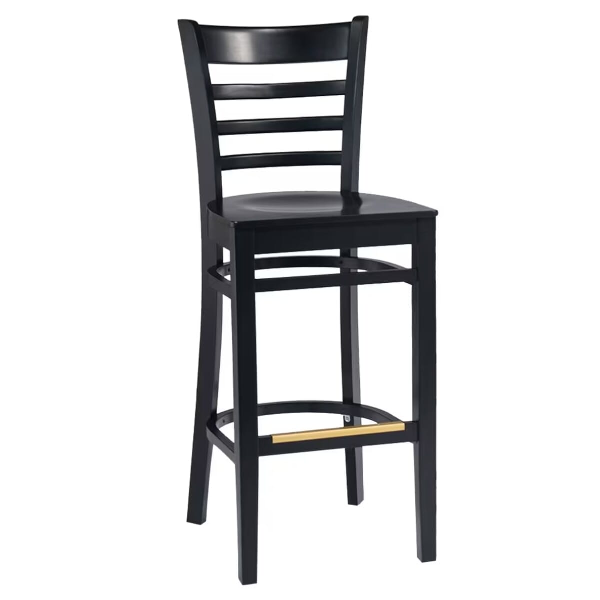 Gladiator Ladder Back Black Wood Commercial Bar Stool