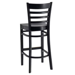 Gladiator Ladderback Black Wood Commercial Bar Stool