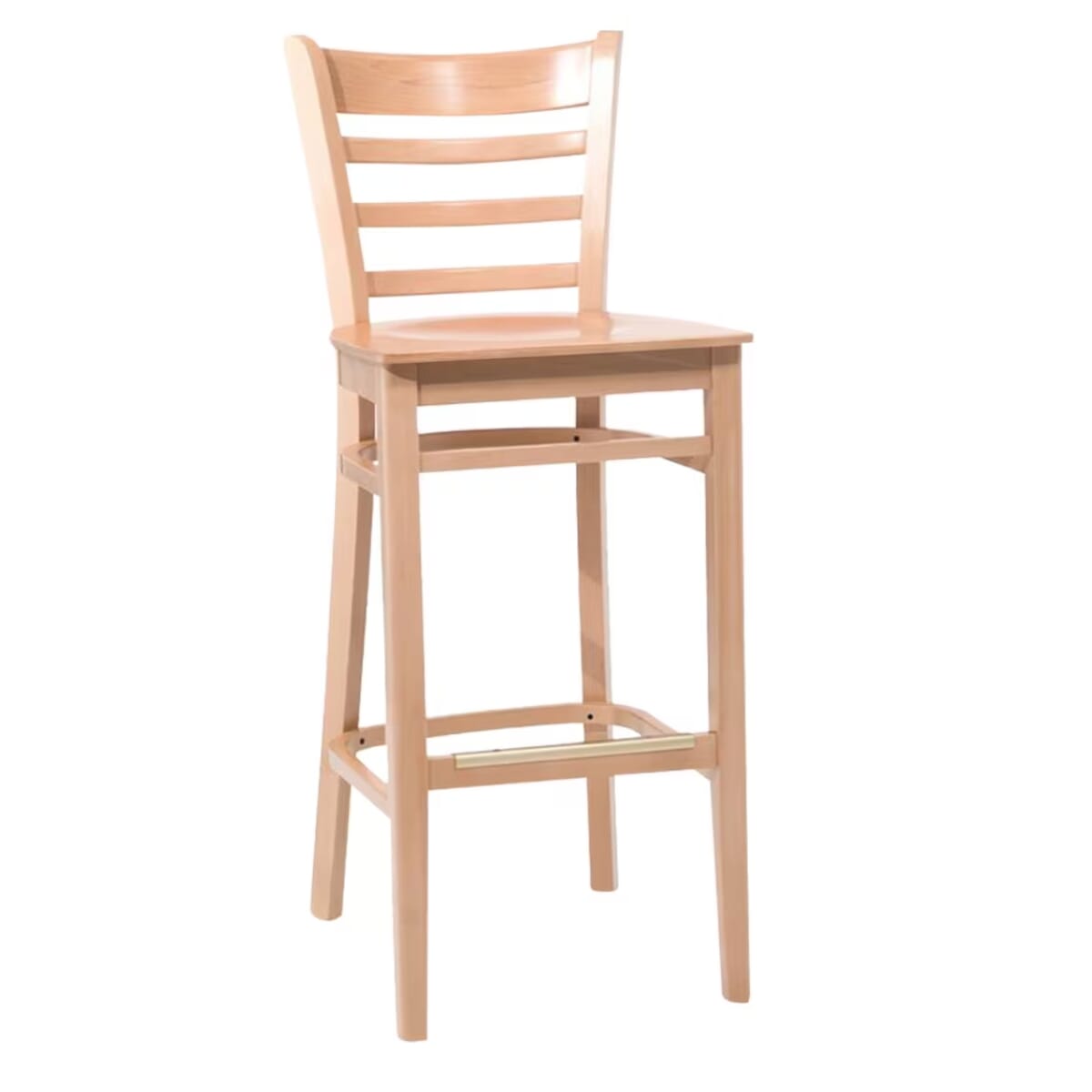 Gladiator Ladderback Natural Wood Commercial Bar Stool