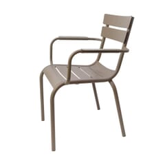 Stackable Tan Aluminum Restaurant Chair with Arms – Fully Welded
