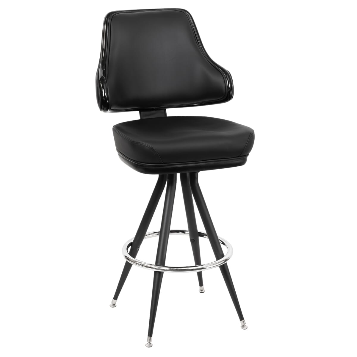 Top Shelf Collection Gladiator 1025 Bucket Bar Stool on Vintage Base and Black Vinyl