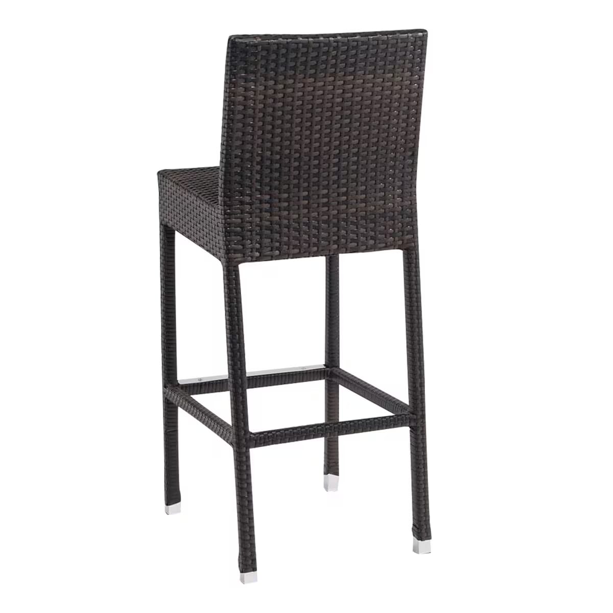 Square-Back Synthetic Wicker Indoor/Outdoor Restaurant Bar Stool