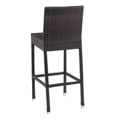 Square-Back Synthetic Wicker Indoor/Outdoor Restaurant Bar Stool