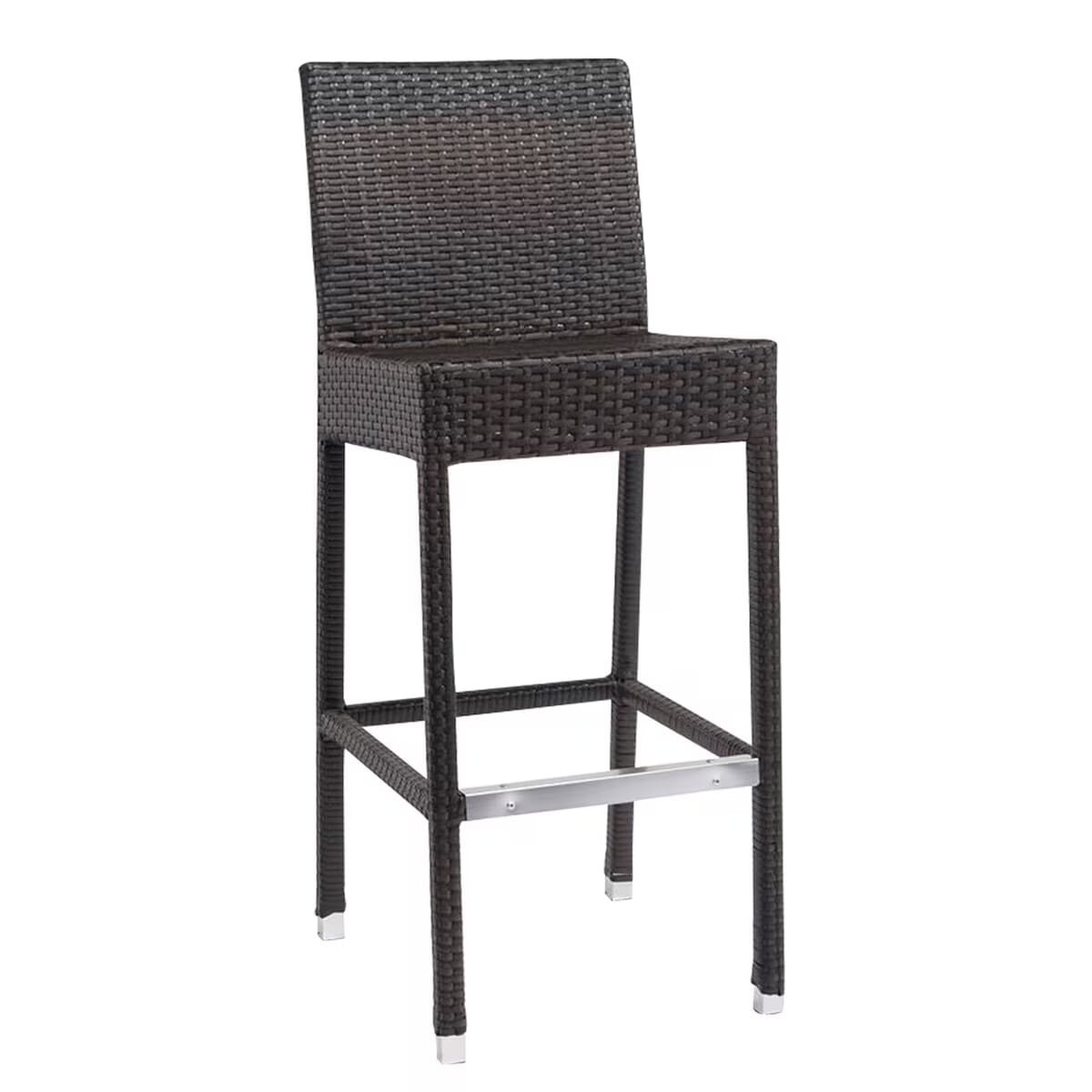 Square-Back Synthetic Wicker Indoor/Outdoor Restaurant Bar Stool