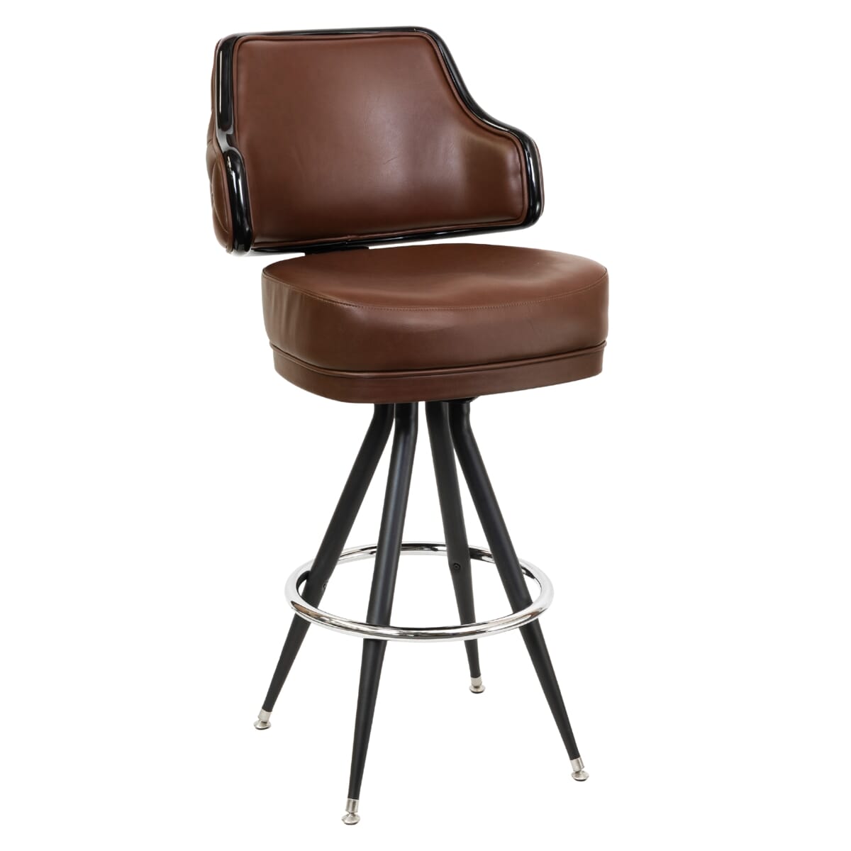 Top Shelf Gladiator 1075 Quilted Button Back Bucket Bar Stool on Vintage Base and Choice of 2 Vinyl Colors