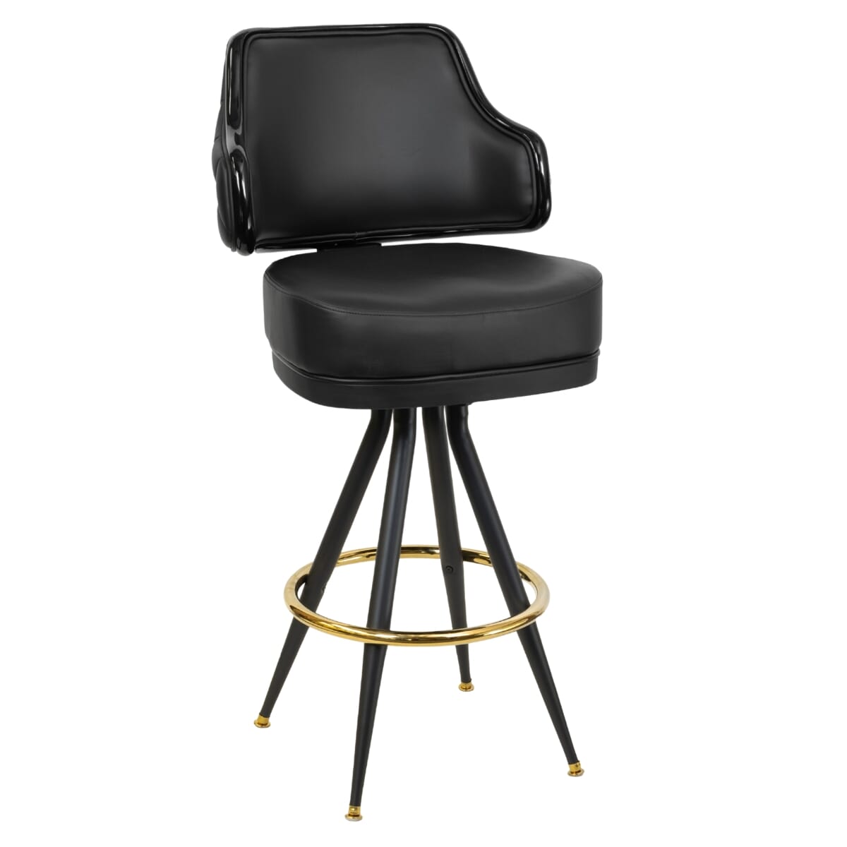 Top Shelf Gladiator 1075 Quilted Button Back Bucket Bar Stool on Vintage Base and Choice of 2 Vinyl Colors