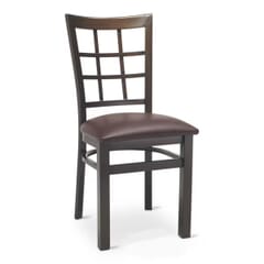 Gladiator Walnut Window Pane Metal Chair with Choice of 7 Seat Types