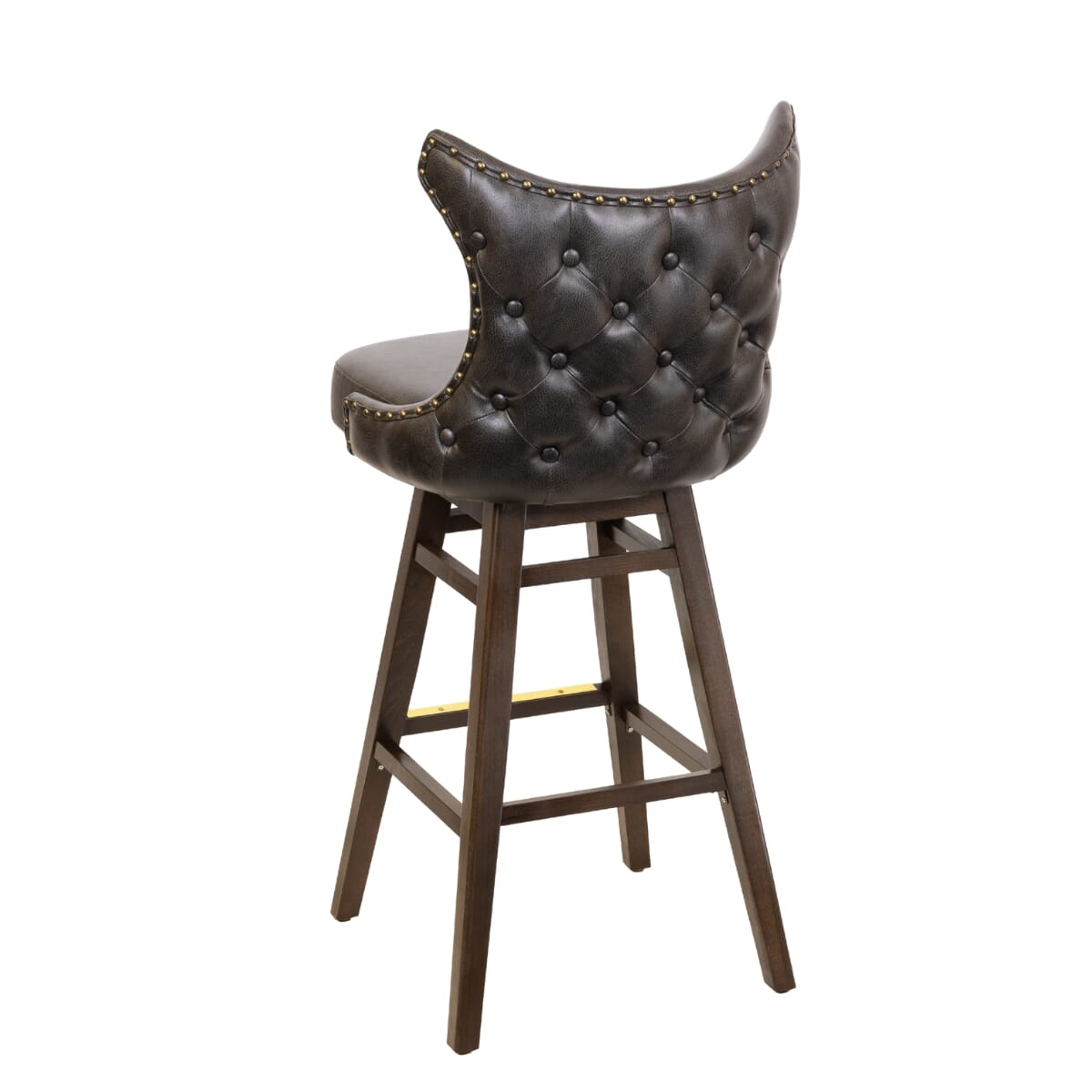 Top Shelf Collection Gladiator 2150 Tufted Back Bucket Bar Stool with Wood Swivel Frame