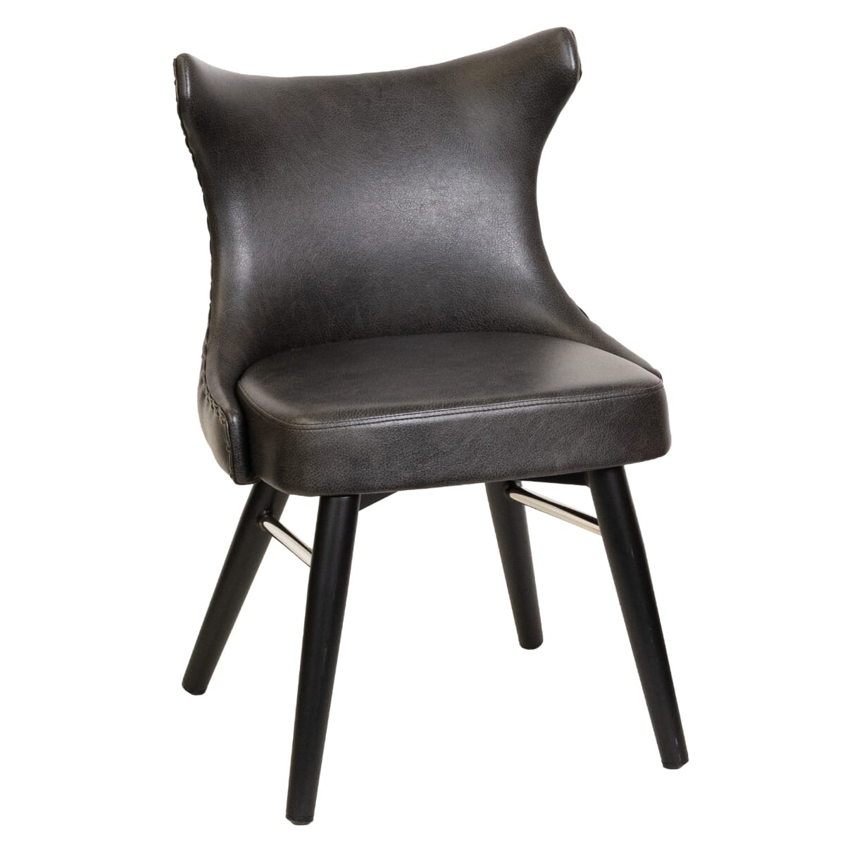 Top Shelf Gladiator 2150 Tufted Bucket Restaurant Chair on Square Frame with Silver Accent and Choice of 2 Vinyl Colors