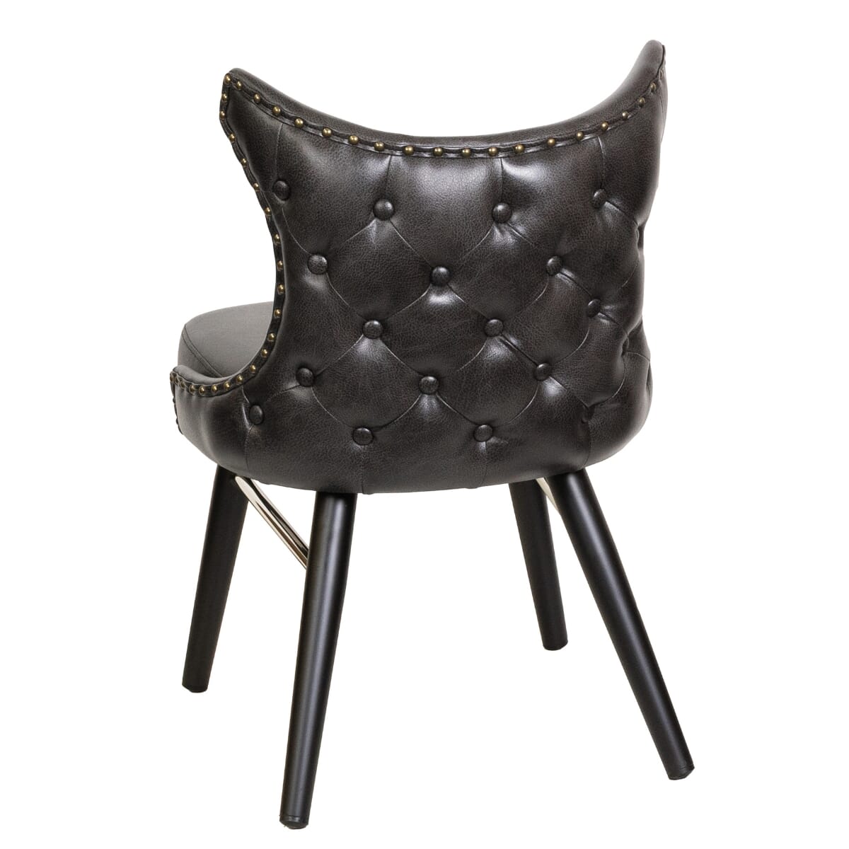 Top Shelf Gladiator 2150 Tufted Bucket Restaurant Chair on Square Frame with Silver Accent and Choice of 2 Vinyl Colors