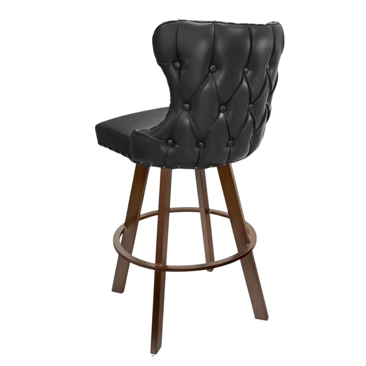Top Shelf Collection Gladiator 3250 Tufted Back Bucket Bar Stool on Large Rust Base