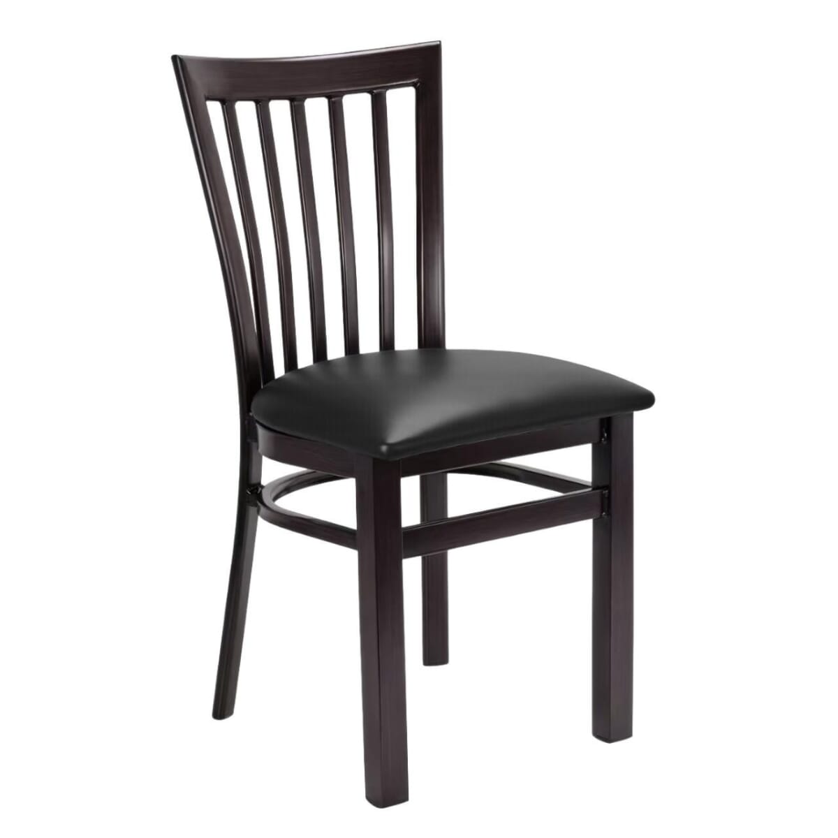 Gladiator Black Vertical Back Metal Chair with Choice of Vinyl