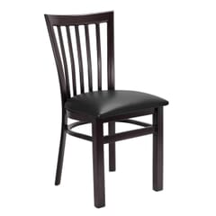 Gladiator Black Vertical Back Metal Chair with Choice of Vinyl