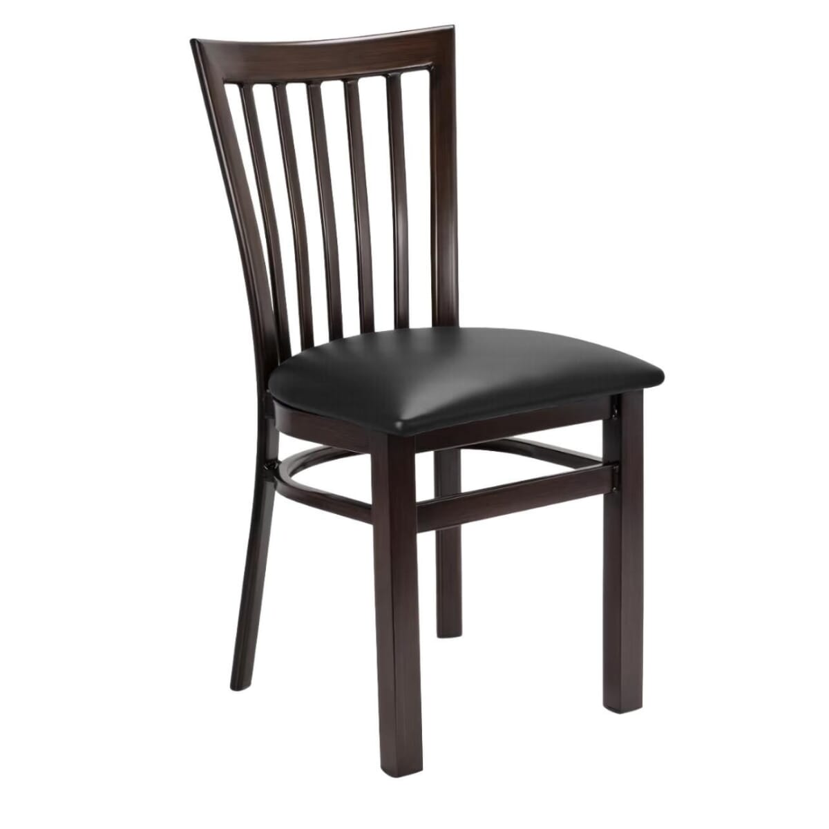 Gladiator Walnut Vertical-Back Metal Chair with Choice of Vinyl