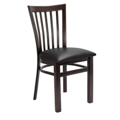 Gladiator Walnut Vertical-Back Metal Chair with Choice of Vinyl