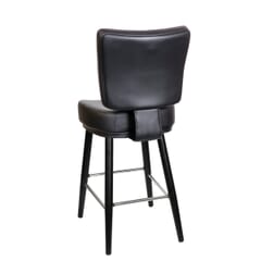 Top Shelf Collection Gladiator 850 Modern Bucket Bar Stool on Square Frame with Silver Footring with White Stitching and Choice of 3 Vinyl Colors