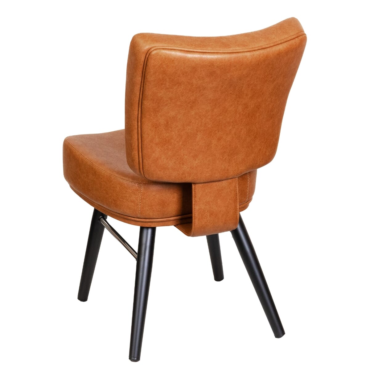 Top Shelf Gladiator 850 Modern Bucket Restaurant Chair on Square Frame with Silver Accent and Choice of 3 Vinyl Colors