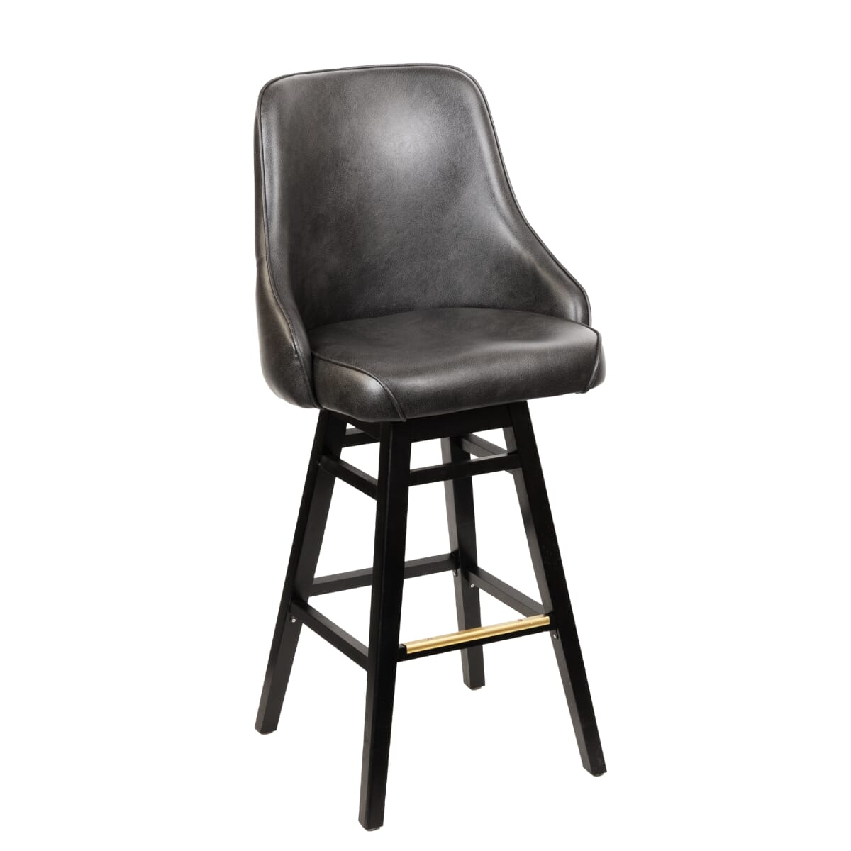 Top Shelf Collection Gladiator 950 Tufted Back Bucket Bar Stool with Wood Swivel Frame