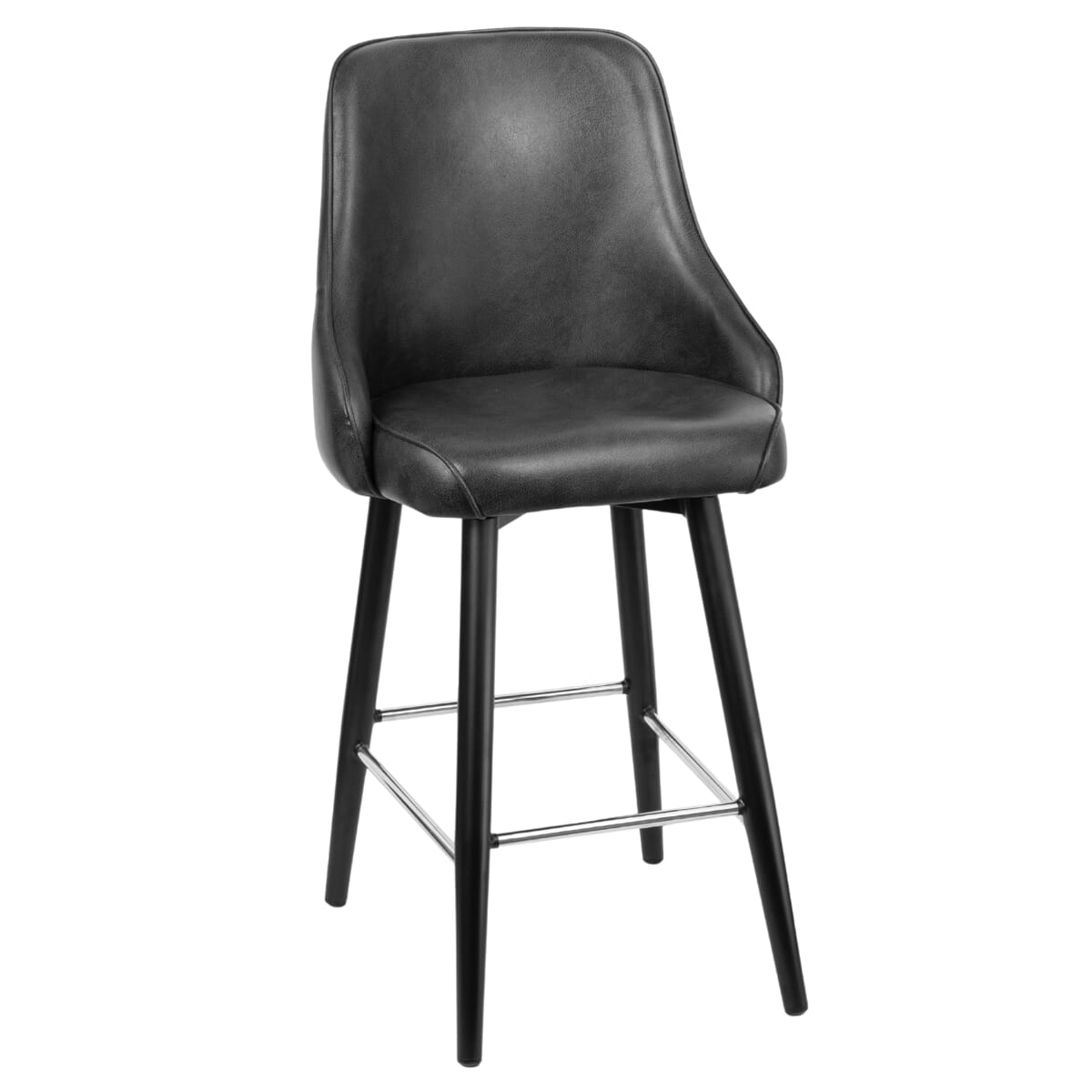 Top Shelf Collection Gladiator 950 Tufted Back Bucket Bar Stool on Square Frame with Chrome Footring and Choice of 2 Vinyl Colors