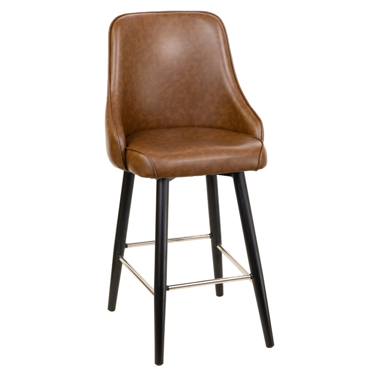 Top Shelf Collection Gladiator 950 Tufted Back Bucket Bar Stool on Square Frame with Chrome Footring and Choice of 2 Vinyl Colors