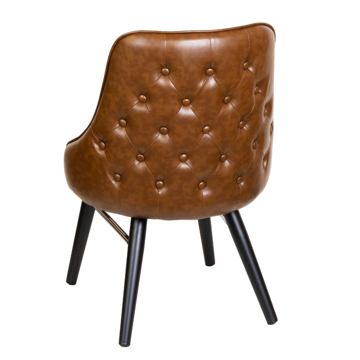 Top Shelf Gladiator 950 Tufted Bucket Restaurant Chair on Square Frame with Silver Accent and Choice of 2 Vinyl Colors
