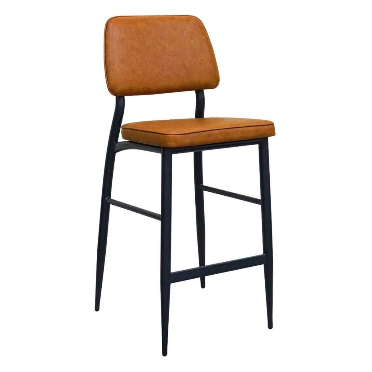 Adaline Mid-Century Modern Black Frame Bar Stool from East Coast Chair & Barstool - Vinyl Swatch