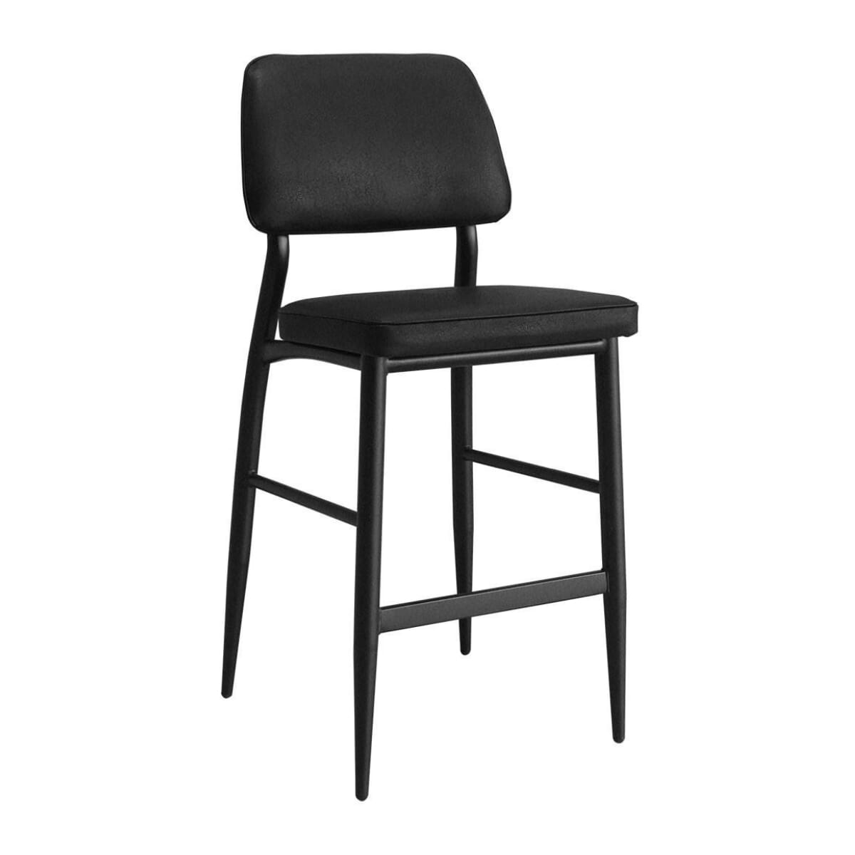 Adaline Mid-Century Modern Black Frame Bar Stool with Choice of 2 Vinyls