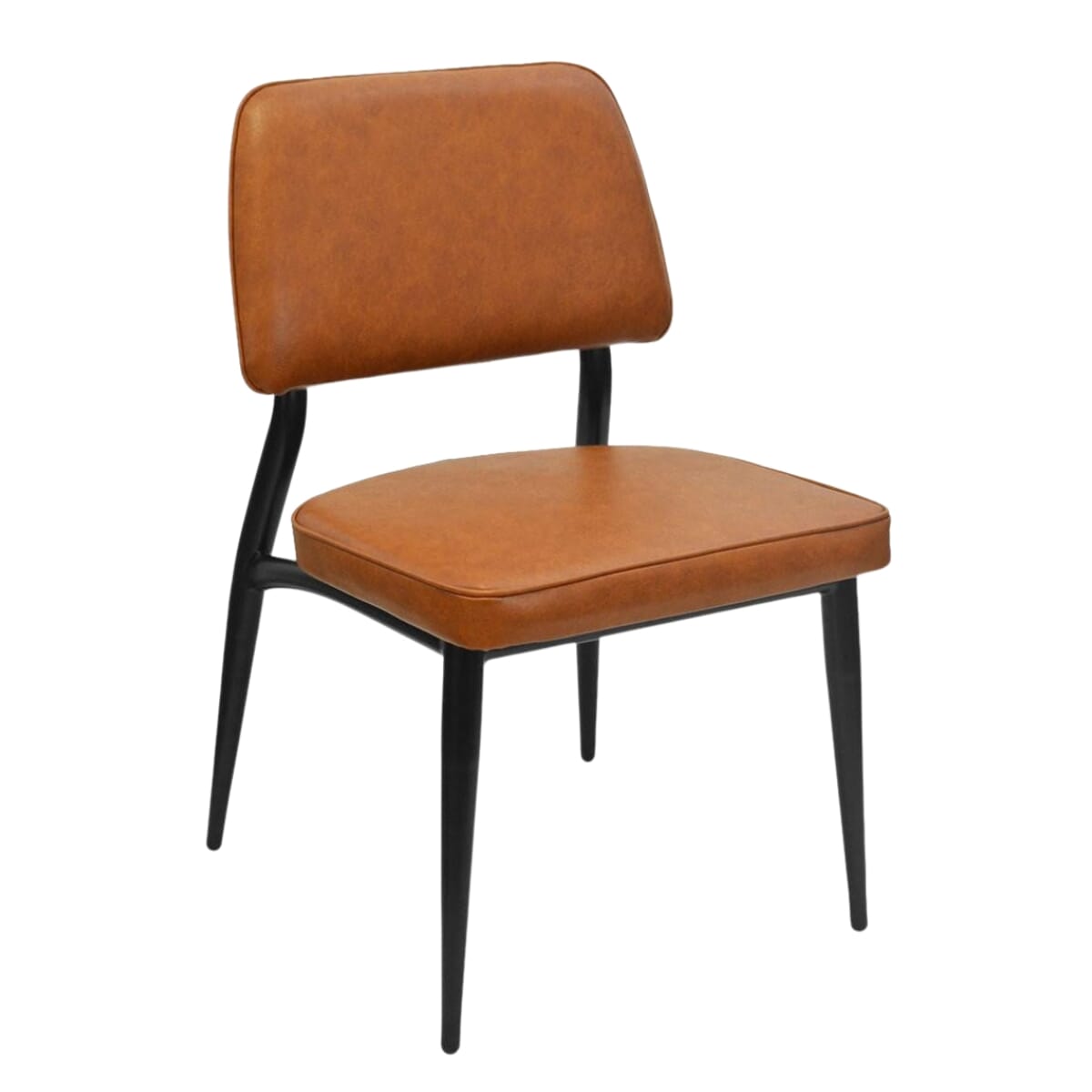 Adaline Mid-Century Modern Black Frame Dining Chair with Choice of 2 Vinyls East Coast Chair and Barstool