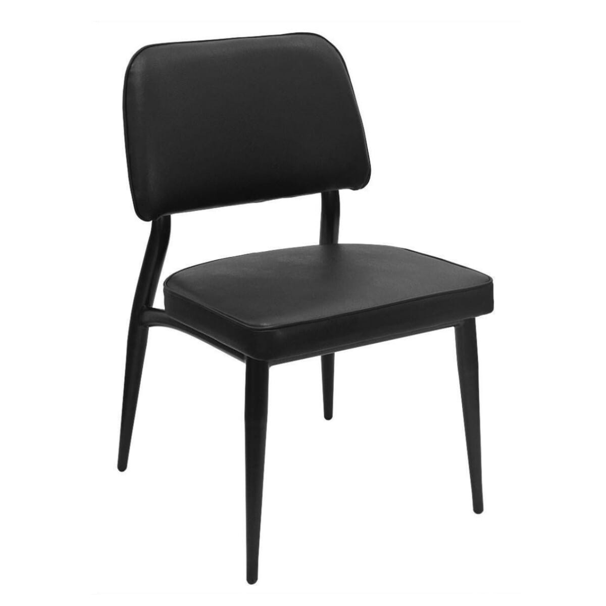 Adaline Mid-Century Modern Black Frame Dining Chair with Choice of 2 Vinyls