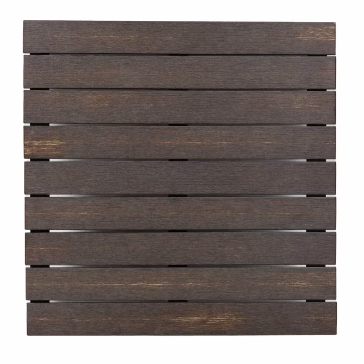 Atlantic Collection Outdoor Table Top with Teak-Inspired Poly Slats in Brushed Brown