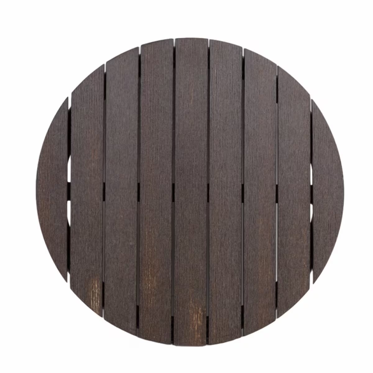 Atlantic Collection Outdoor Table Top with Teak-Inspired Poly Slats in Brushed Brown