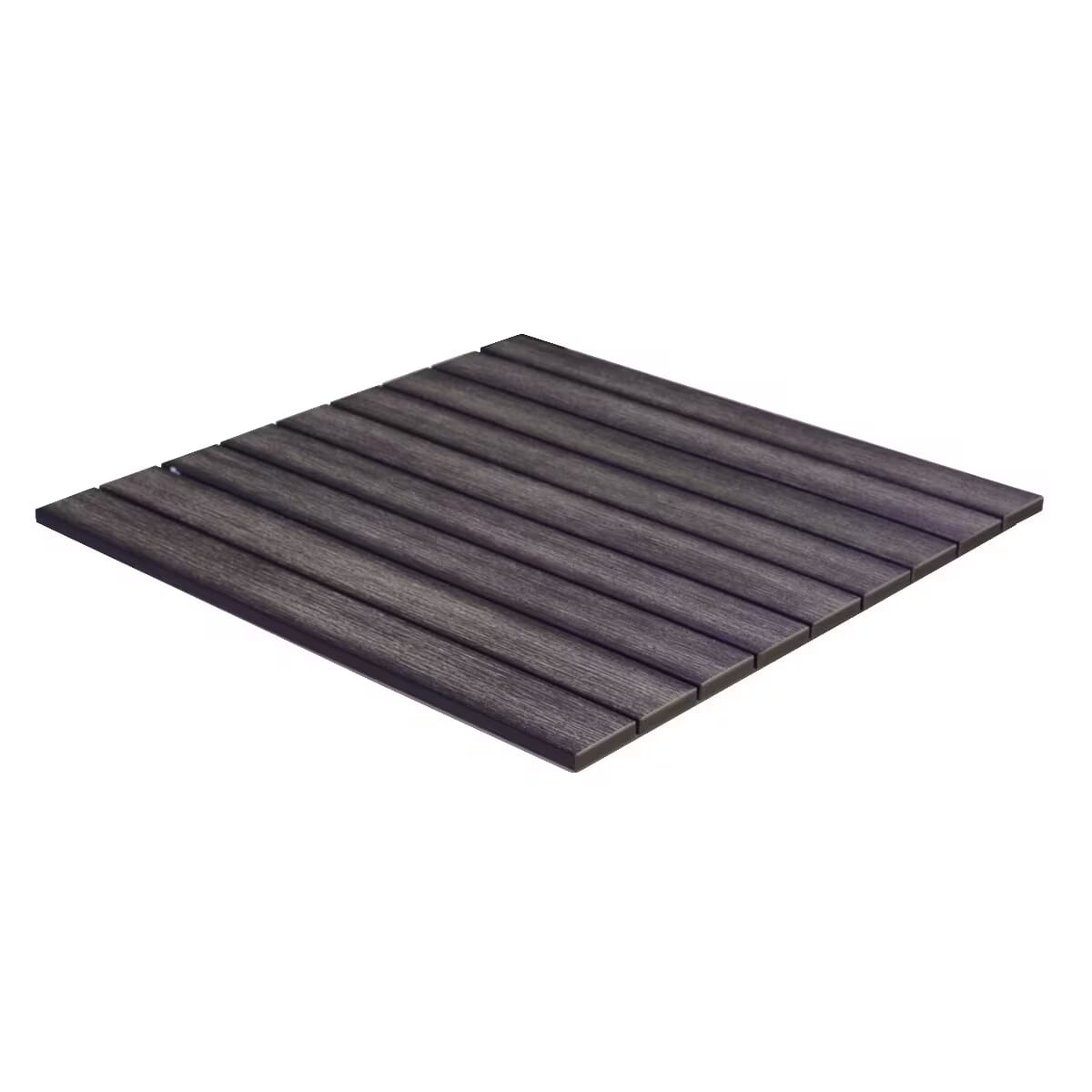 Atlantic Collection Outdoor Table Top with Teak-Inspired Poly Slats in Pewter