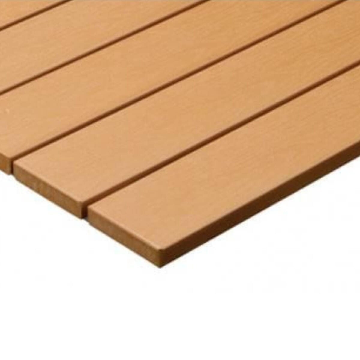 Atlantic Collection Outdoor Table Top with Teak-Inspired Poly Slats in Tan