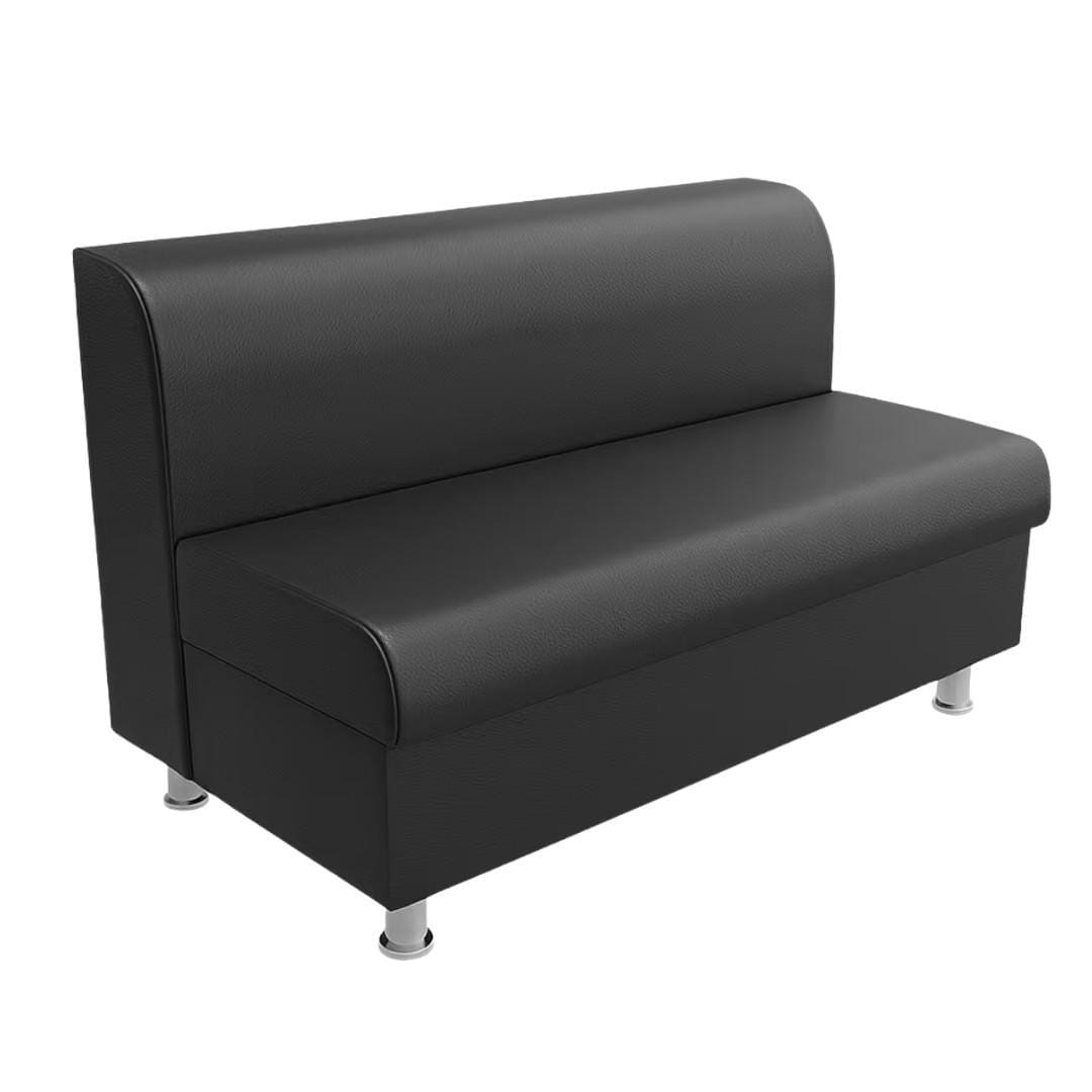 Modern Black Vinyl Single Restaurant Booth with Wood Frame and Leg Options
