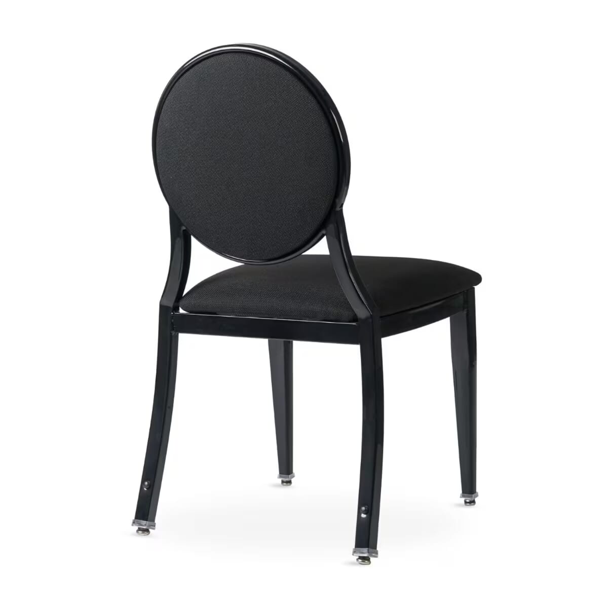 Elio Quickship Steel Stackable Banquet Chair in Black with Fabric Upholstery &mdash; Black Fabric, Black