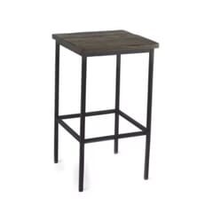 Industrial Backless Steel Bar Stool with Reclaimed Wood Seat Options