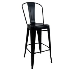 Black Steel Tolix-Style Restaurant Bar Stool
