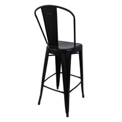Black Steel Tolix-Style Restaurant Bar Stool