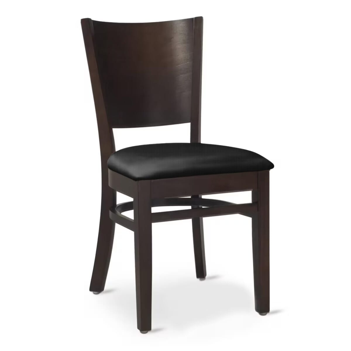 Solid Beechwood Restaurant Chair in Walnut With Upholstered Seat