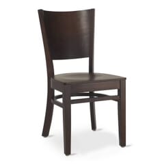 Solid Beechwood Restaurant Chair in Walnut With Wood Veneer Seat