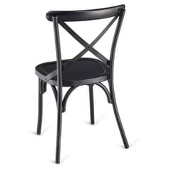 Antique-Style Black Metal Cross Back Restaurant Chair