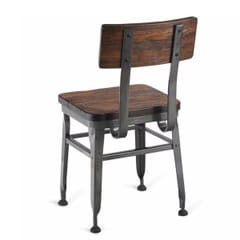 Industrial Steel Distressed Wood Back and Seat Restaurant Chair