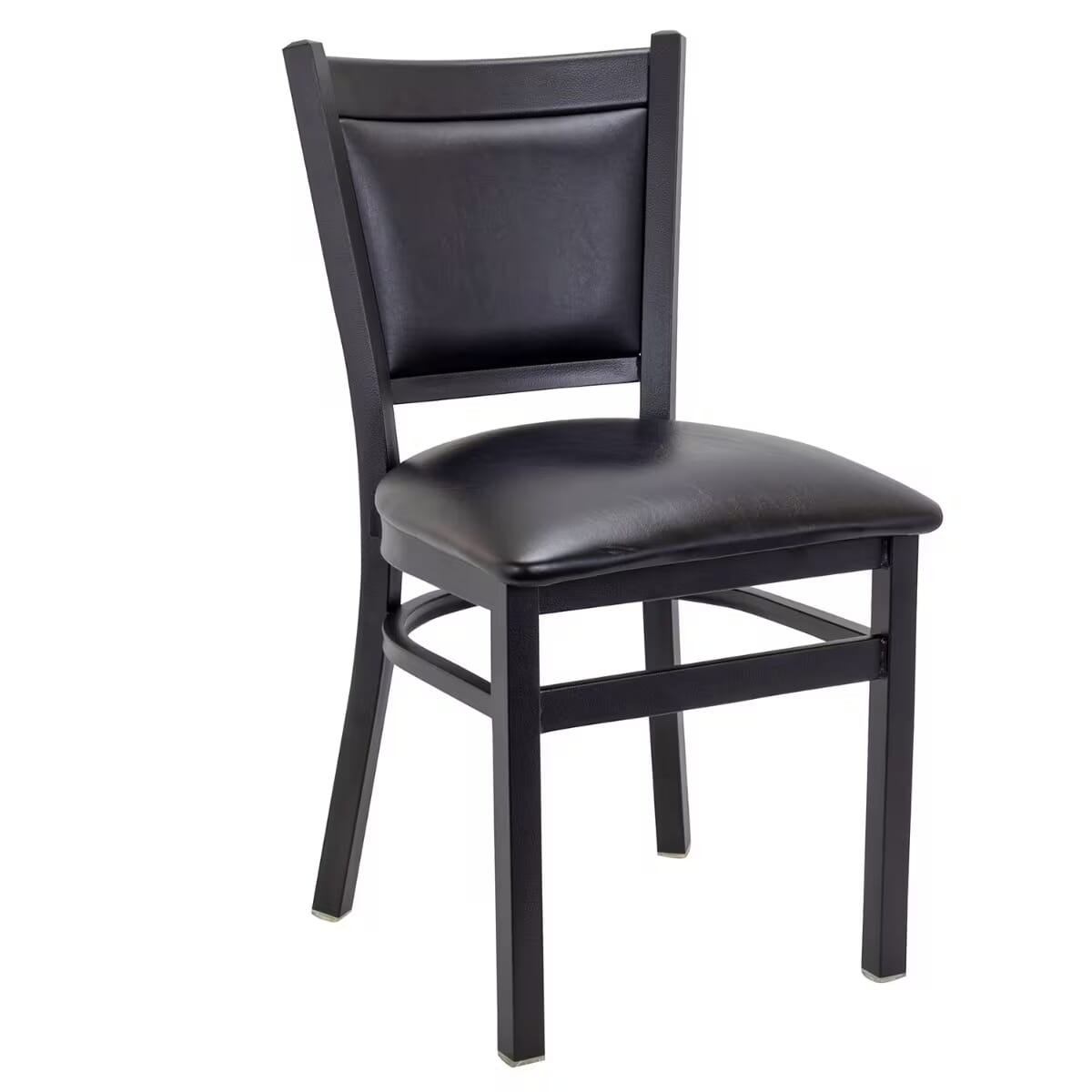 Black Vinyl Upholstered Steel Restaurant Chair