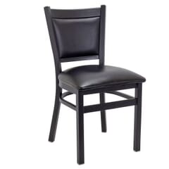 Black Vinyl Upholstered Steel Restaurant Chair