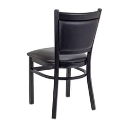 Black Vinyl Upholstered Steel Restaurant Chair