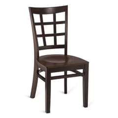 Walnut Wood Window Pane Restaurant Chair with Wood Veneer Seat