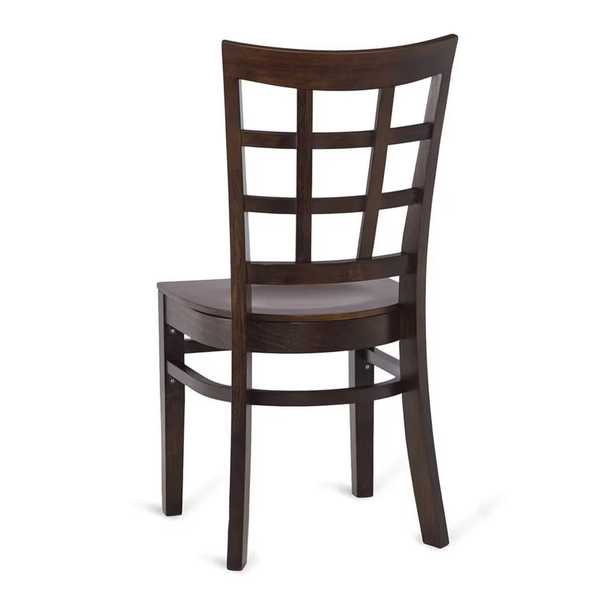 Walnut Wood Window Pane Restaurant Chair with Wood Veneer Seat