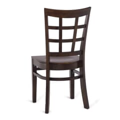 Walnut Wood Window Pane Restaurant Chair with Wood Veneer Seat
